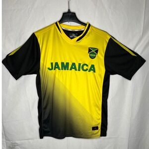 ORRO Reggae Boyz Soccer Jersey Mens Size L Dri-Fit Yellow Black Football Shirt